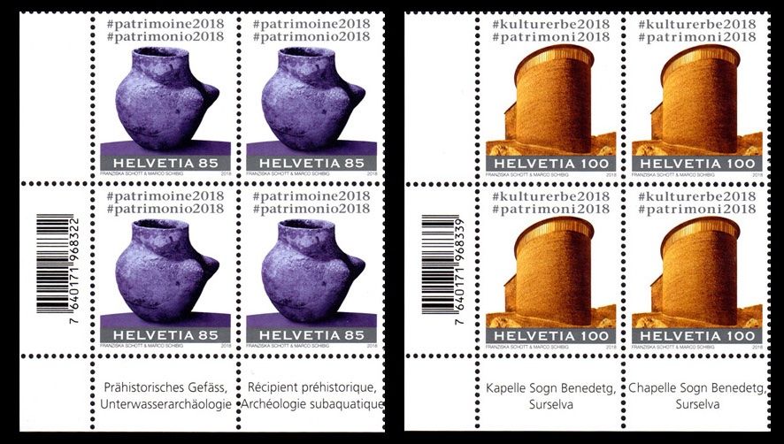 Tutti i francobolli: 2 Viererblocks Kulturerbe** – Nuovo (secondo la descrizione) da Dottikon venduto da haeusibuh5