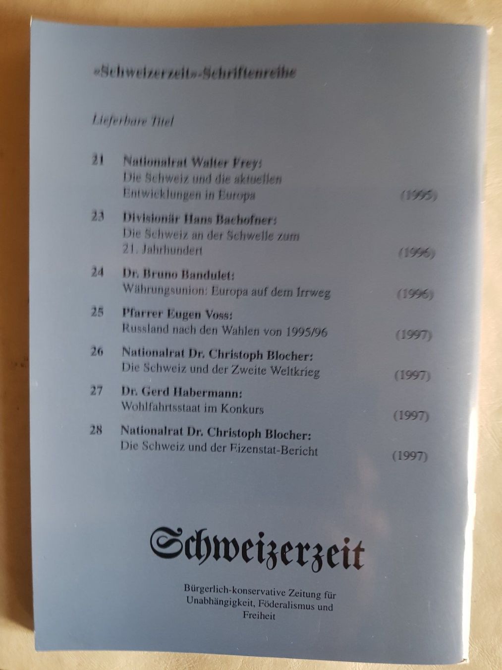 Libri: Die Schweiz und der Eizenstat-Bericht 1997 Chr. Blocher – Usato da Walterswil BE venduto da Lonitti 1