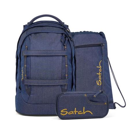 satch Pack Schulrucksack 3-tlg. Set - denim blue