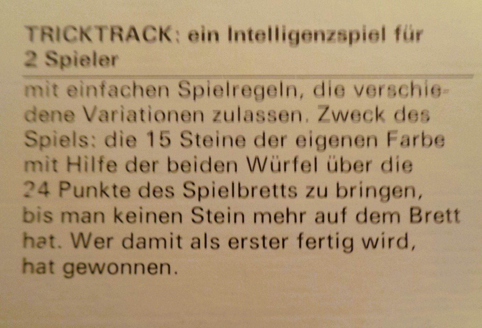 Spiele: Orginal Tric Trac Backgammon / Spiel 70er Jahre – Gebraucht aus Bellach von JingleJerry 2
