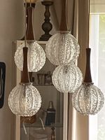 Retro Lampe, 5er Hängelampe, Glas Kugellampe, Top Zustand
