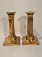 Vintage Brass Candlestick Holders, Pair, Autumn Decor