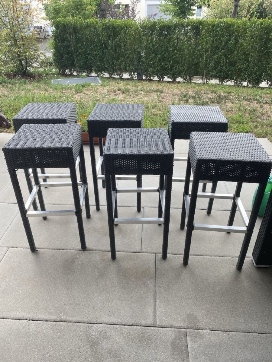 Set di tavolo e panche: Rattan Lounge - Hochtisch mit 6 Stühlen – Usato da Kleinandelfingen venduto da mickymaus007 1