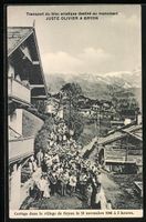 AK Gryon, Cortège dans le village 1906