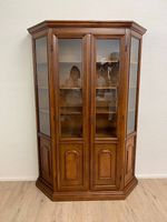 Vintage Landhaus Vitrine aus Holz mit Glasfront
