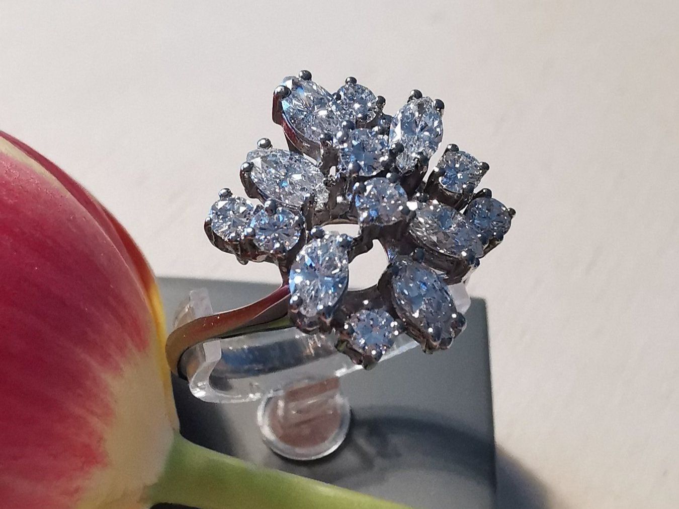 Anelli: 750/-- WG  "Vintage"  Damenring, echte Diamanten – Nuovo (secondo la descrizione) da Dierikon venduto da Vittorio57 3