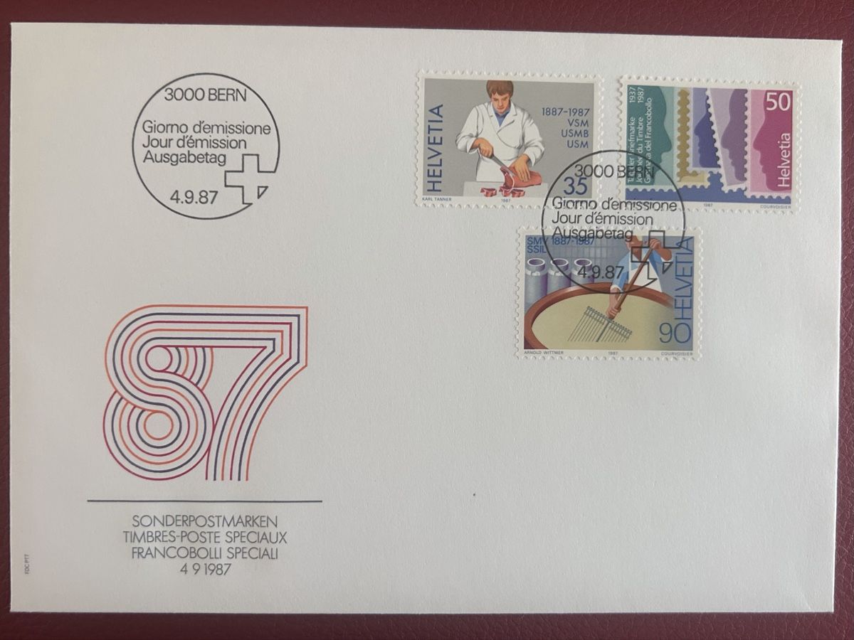 Alle Briefmarken: Ersttagsbrief FDC mit Sondermarken - 1987 – Gebraucht aus Schlieren von RoPue