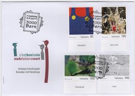 Künstler mit Handicap Serie mit TAB (fr) - illustrierter FDC
