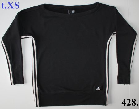 Pull Adidas noir avec bandes blanches  t. XS
