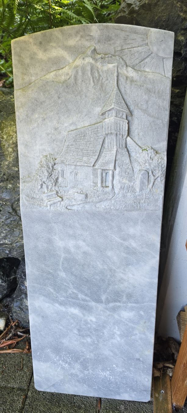 Tutte le decorazioni: Gedenkstein, Motiv Bergkirche Arosa – Usato da Tobel venduto da Mama_Palue