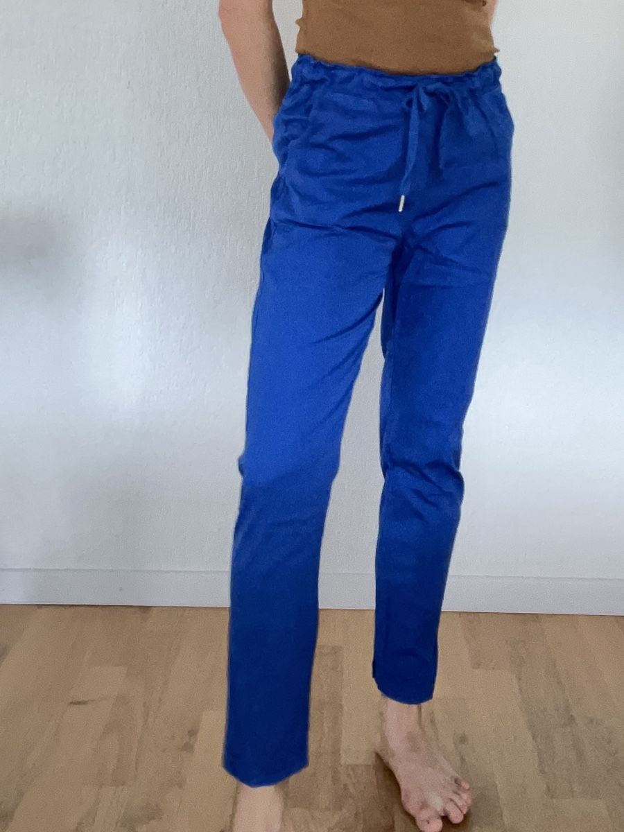 Pantaloni: Leichte Sommerhose, Blau, Baumwolle S – Usato da Horw venduto da Pem1278