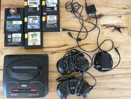 Sega Mega Drive II Konsole, 6 Spiele, 2 Controller (59)