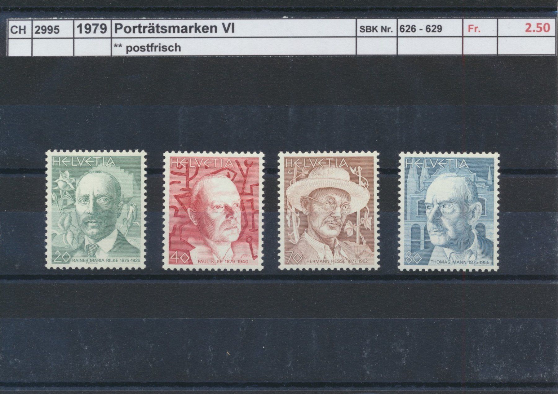 Tutti i francobolli: 1979 "Porträtmarken VI", ** postfrisch – Nuovo (secondo la descrizione) da Winterthur venduto da Zupogeru
