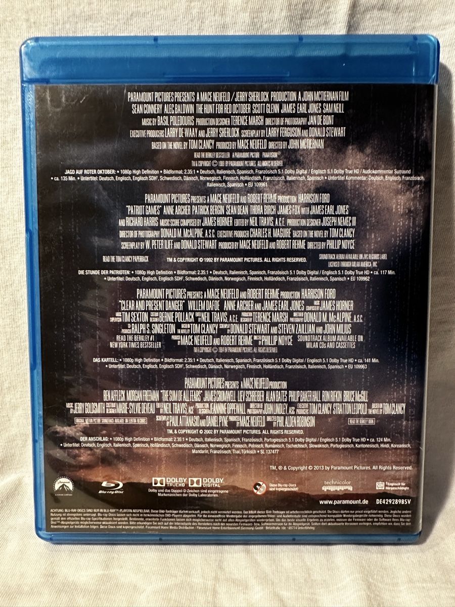 Tutti i DVDs: Jack Ryan Blu-ray Collection - 4 Filme – Usato da Zollikofen venduto da hekote 1