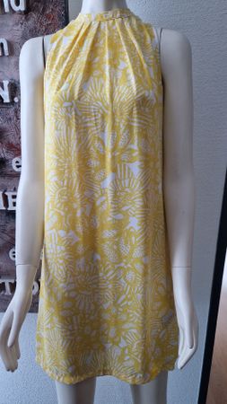 H&M Kleid, Grösse 36/38, gelb-weiss gemustert. Top!