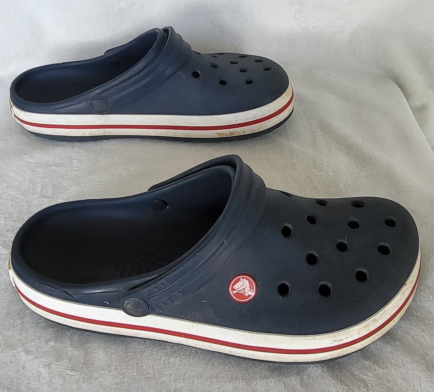 Crocs Scarpe per ragazzi: Crocs, Navy Blau Weiss Rot gestreift – Usato da Bremgarten venduto da im02 1