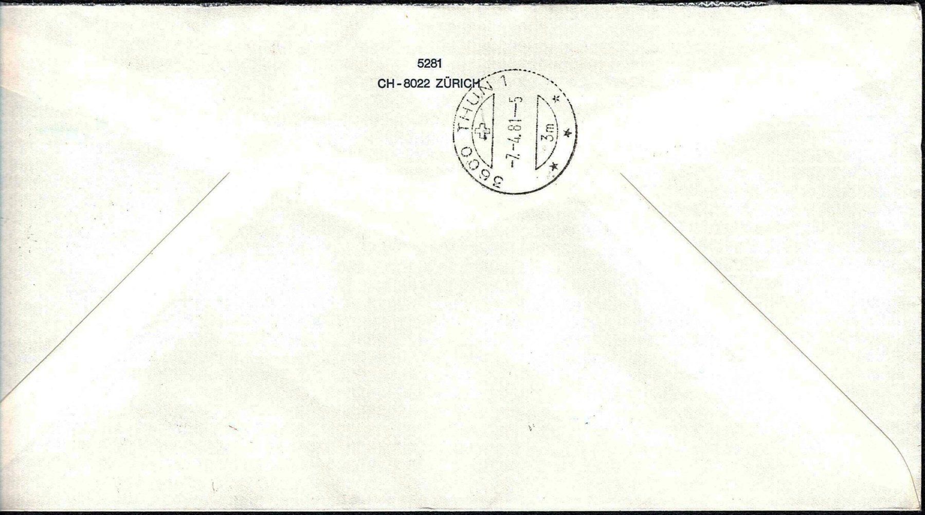 Tutti i francobolli: 1981_5 Couvert mit Firmen-Freistempel – Usato da Thun venduto da Nissan 1