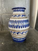 Handbemalte Keramikvase, blau/weiss - Tolle Herbstdeko!