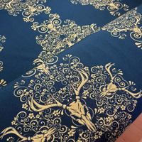 Jersey "Deerskulls" Hirsch Stoff gold auf schwarz je m