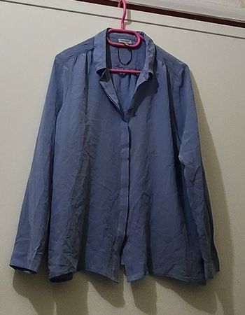 Chemise longue bleu taille 4 100% soie ANTONELLE