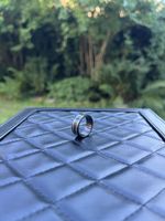 Ring Schwarz-Silber-Optik Edelstahl 17mm Modeschmuck