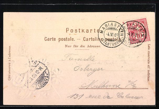 Cartes postales: Passepartout-Lithographie Mariastein, Or – D'occasion à Berlin par bartko-reher 1