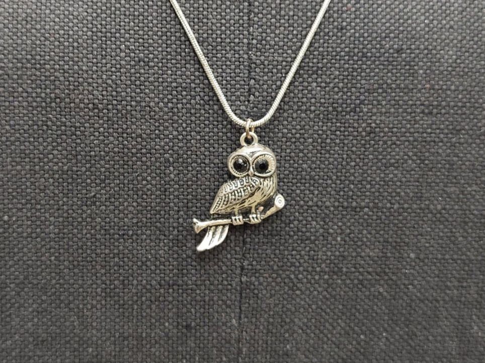 COPPERTIST.WU Eule Fidget Anhänger - Messing & Weiß Bronze Schmuck