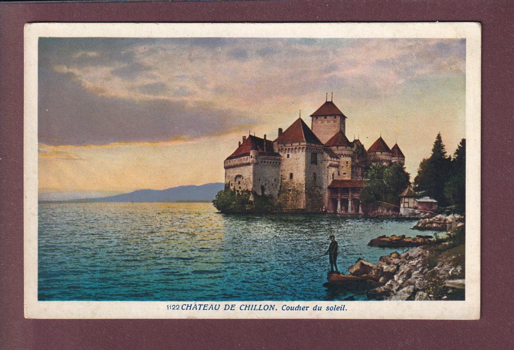 Ansichtskarten: Château de CHILLON - Pêcheur – Gebraucht aus Pully von nicecards