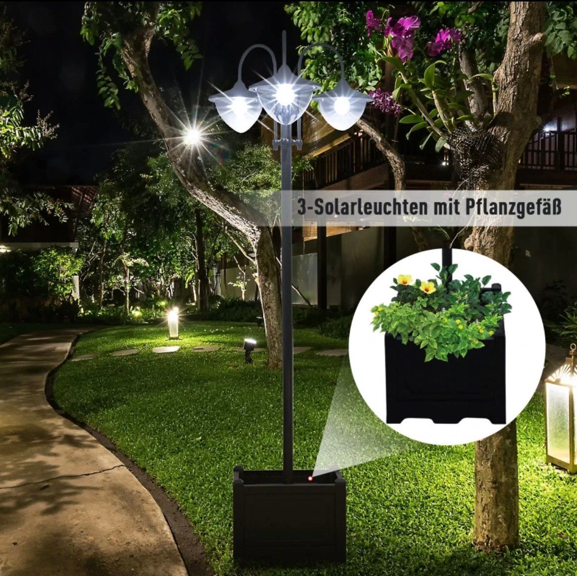 Lampade: GARTEN SOLARLEUCHTE Blumentopf Lampe NEU SOFORT – Nuovo e nell'imballaggio originale da Sulgen venduto da eytsh 2