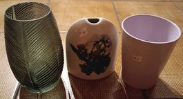 2 vases et 1 cache-pot