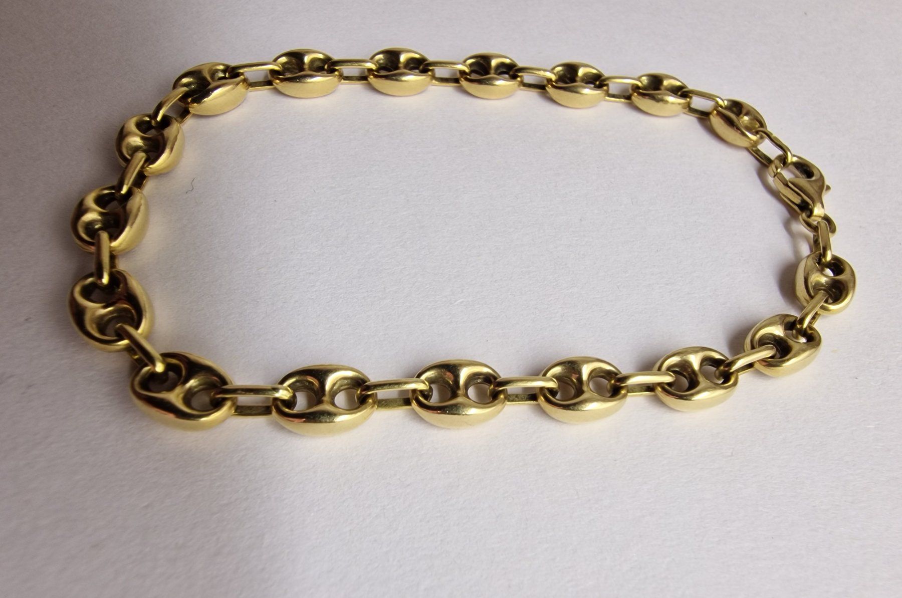 Catenine: Massive Goldarmkette, Bohnen, Schiffsanker 750/18 Karat – Usato da Baar venduto da romesds88