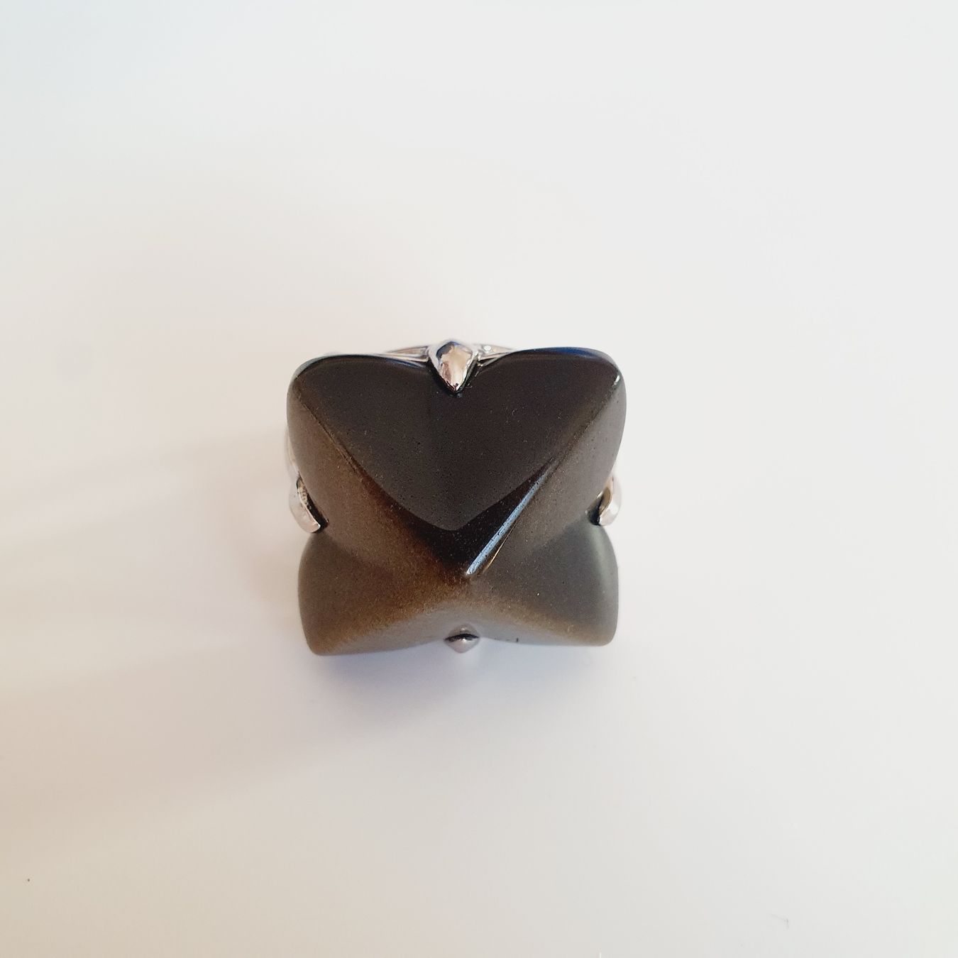 Anelli: Modischer Obsidian-Ring, Silber 925, Grösse 17.8 mm – Usato da Kreuzlingen venduto da Wunderkiste123 8