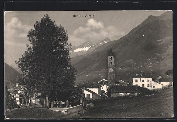 Ansichtskarten: AK Airolo, Ortsansicht mit Kirche – Gebraucht aus Berlin von bartko-reher