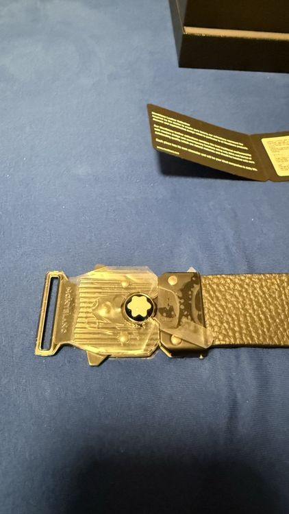 Ceinture Montblanc M Lock 4810 cuir gris neuf (Neu und originalverpackt ...