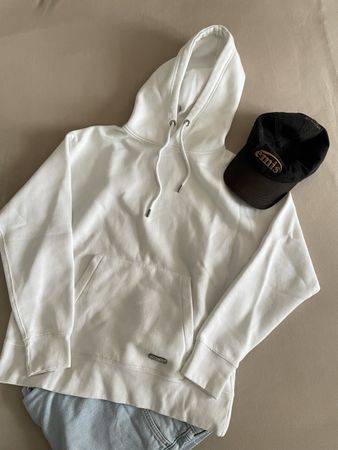 Pull&Bear sweat à capuche blanc, Taille M, Comfort Fit!