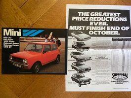 AUSTIN MORRIS MINI Prospekt-Konvolut 1979/80 British Leyland
