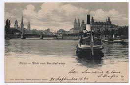 ZÜRICH Blick vom See - Dampfschiff