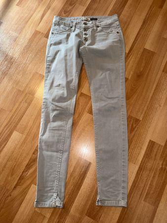 PLEASE Jeans, Gr. XS, hellgrau, einf. Brustweite 34.5 cm