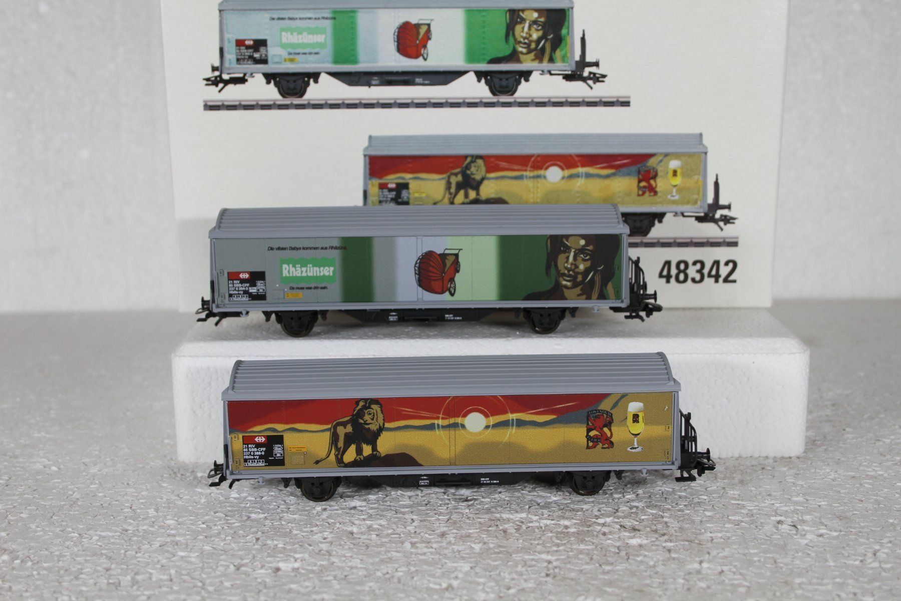 Märklin Modellini di ferrovie: Märklin 48342 SBB Schiebewandwagen-Set Feldschlösschen – Usato da Triesen venduto da gleis8 1
