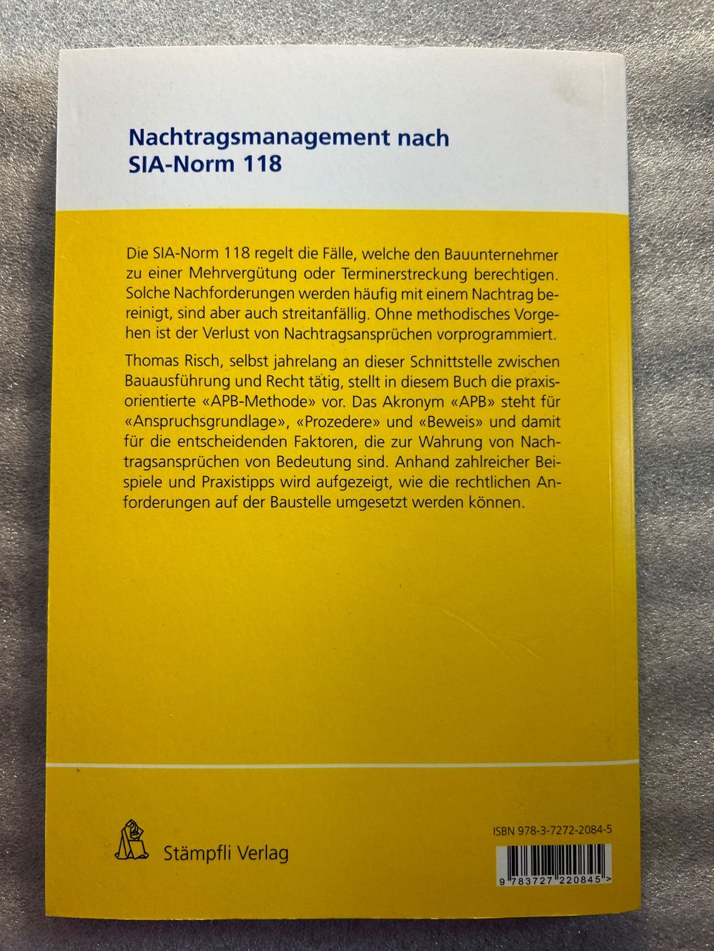 Libri: Nachtragsmanagement nach SIA-Norm 118, Thomas Risch / 2021 – Usato da La Chaux-de-Fonds venduto da jacq_LaTsch0 1