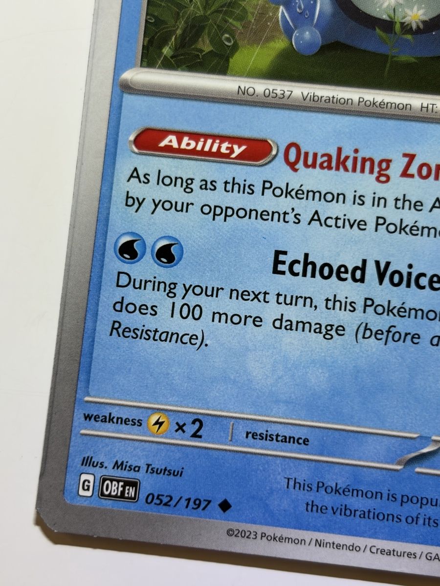 Pokémon Carte collezionabili: Pokemon Karte Miscut Seismitoad Obsidian Flames 052/197 EN – Usato da Galgenen venduto da Miachelle 4