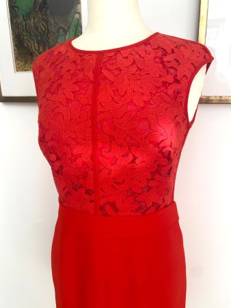 Marc Cain Kleid N2 (36) rot mit Spitze