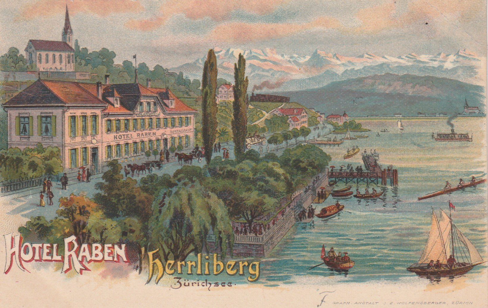 Cartoline postali: Herrliberg Hotel Raben – Usato da Rorschacherberg venduto da fratovi2