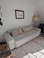 Schönes Schlafsofa aus Cord  Beige  Mit Stauraum