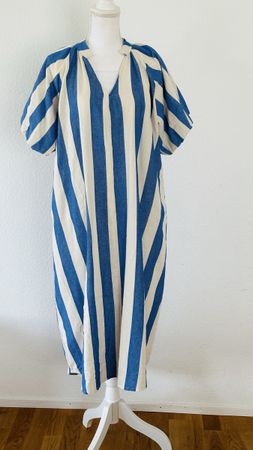 Kleid blau-weiss gestreift Baumwolle One Size Italien