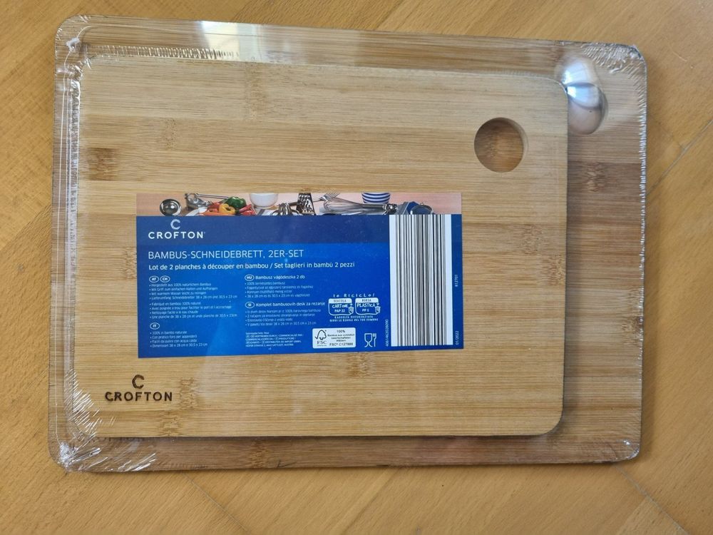 2er Set Glas Schneidebretter - Spülmaschinenfest Mit Silikonrand