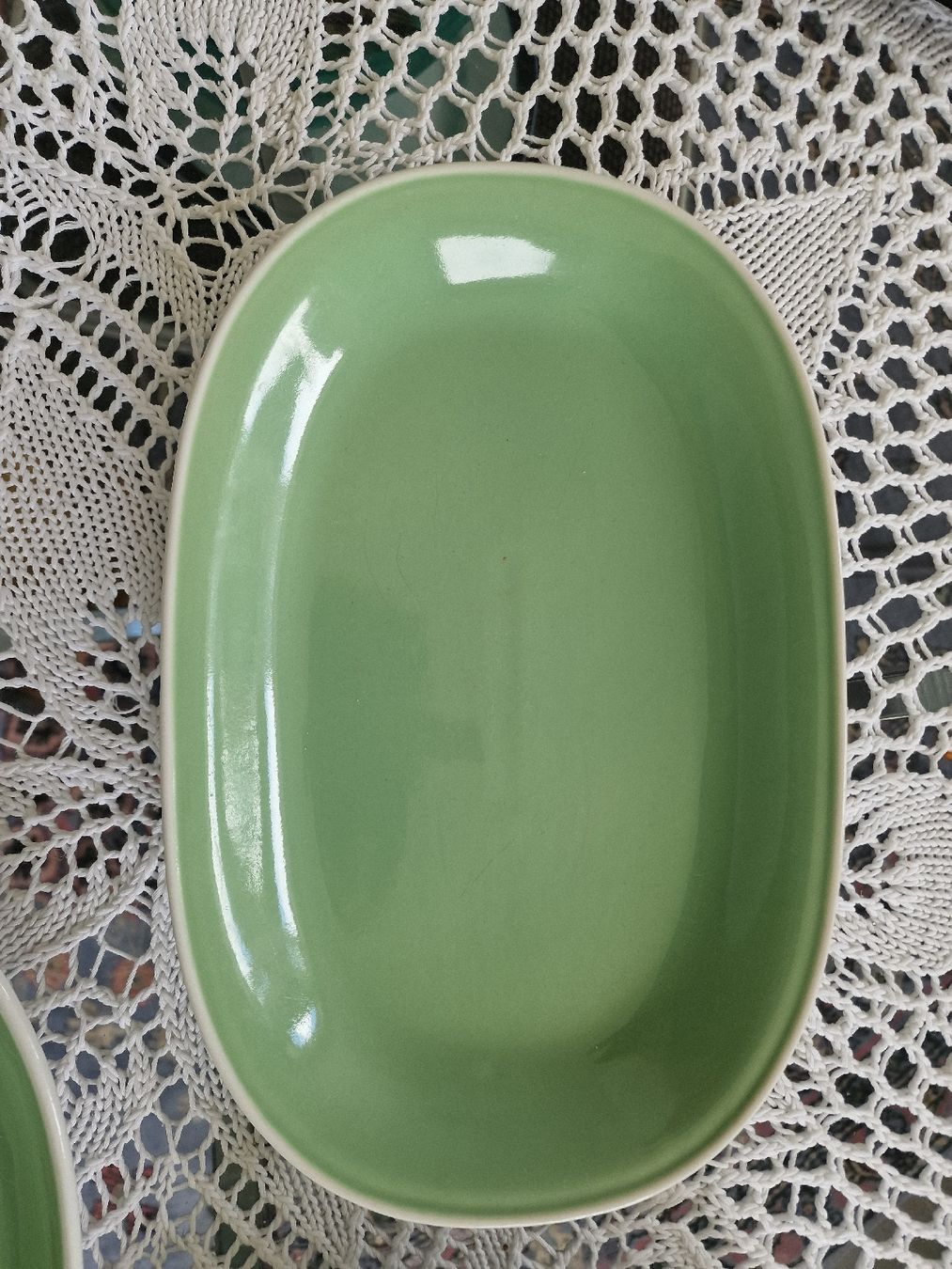 Rössler Piatti di portata: 3x plat ovale rössler vert vintage – Usato da versoix venduto da 928 2