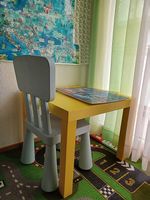 Kindertisch mit Stuhl, gelb/blau, perfekt f. Kinder 49