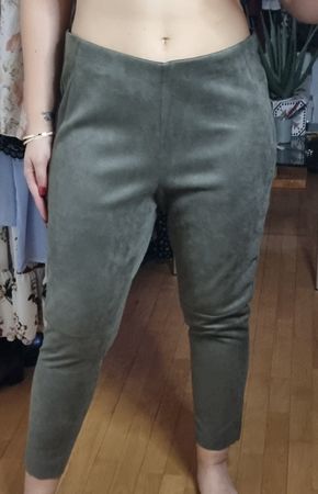 C&A Wildlederhose, Gr. L, Khaki, Trend