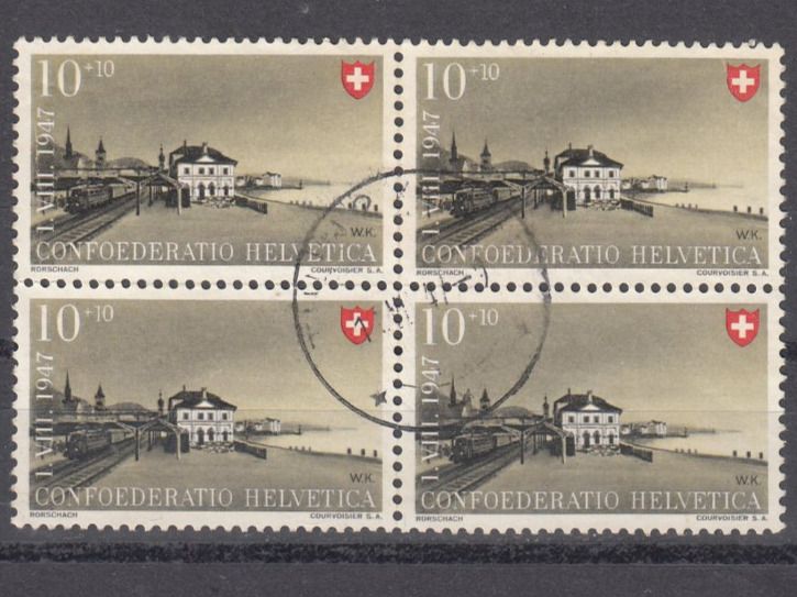 Alle Briefmarken: SBK B35 im 4er-Block gestempelt – Gebraucht aus Bürglen TG von StampGraf